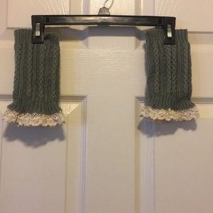 Gray knitted boot socks